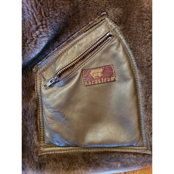 Jacques Jekel Shearling Coat Mens 40 Brown Sheepskin Rancher Jacket Leather - Picture 14 of 16